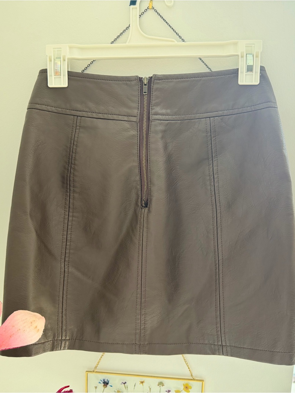 Free People Brown Faux Leather Skirt - Picture 4 of 7